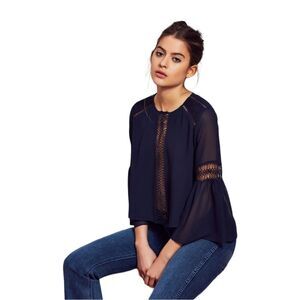 Tularosa Jaylen Blouse Size M indigo Blue